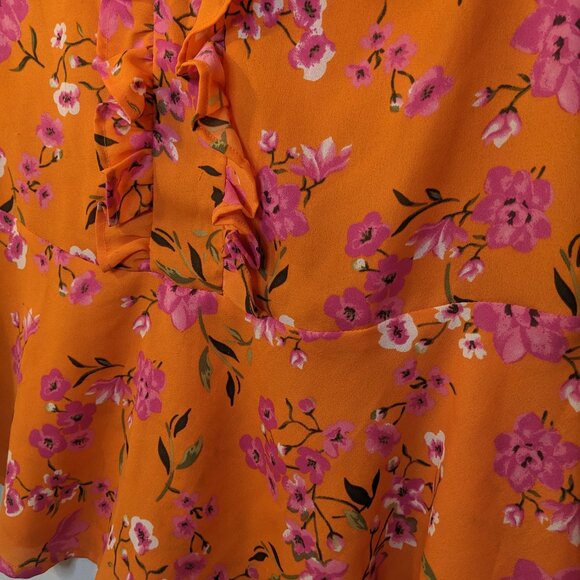 Ashley Steward Women's Florals Printed Peak Shoulder Blouse size 14/16 - Picture 2 of 11